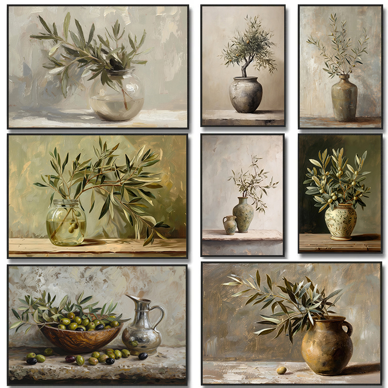 Home Decor Vase - Antique Vase Italy Olive Tree Green