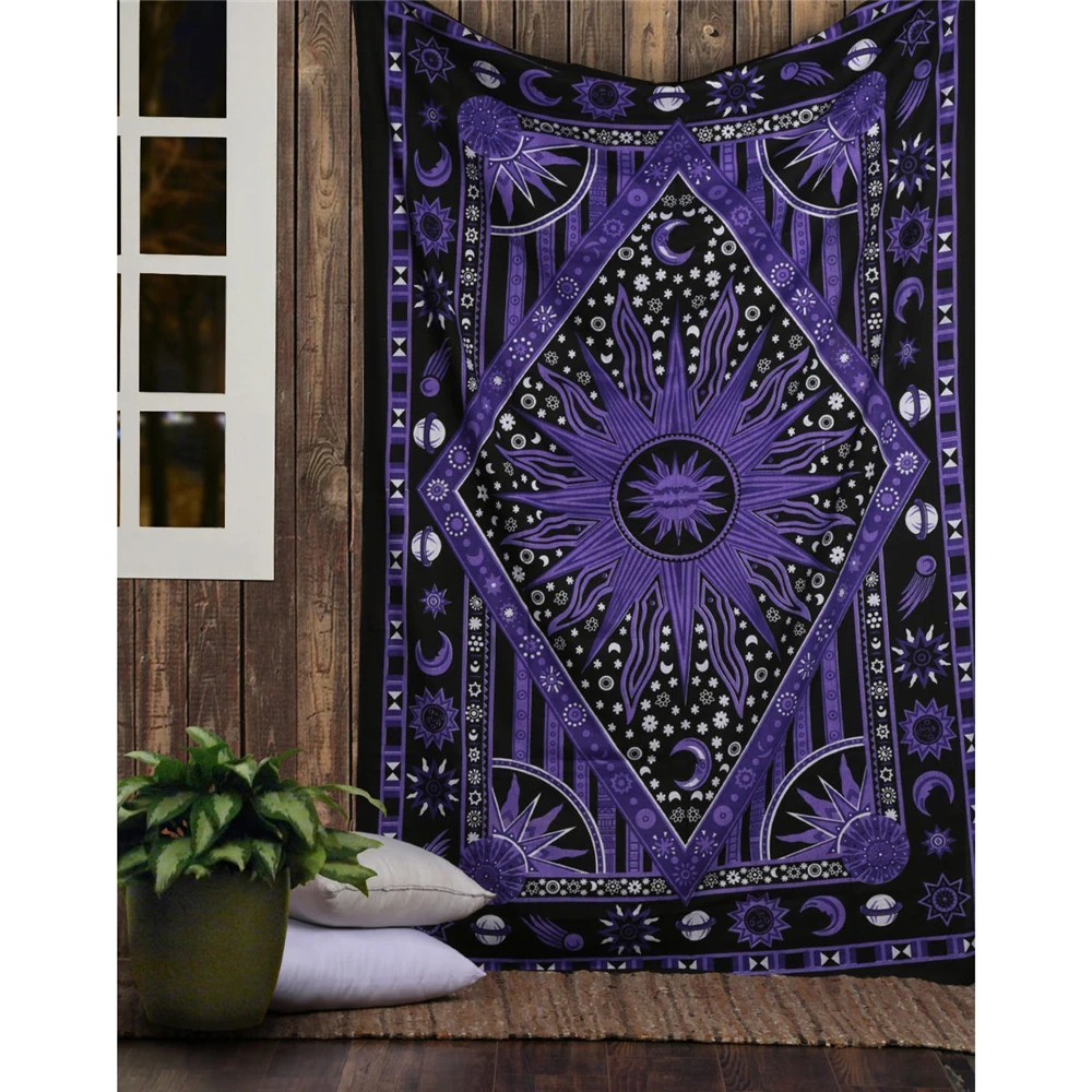 Aesthetic Tapestry - Indian Tarot Divination Mandala Tapestry Hippie