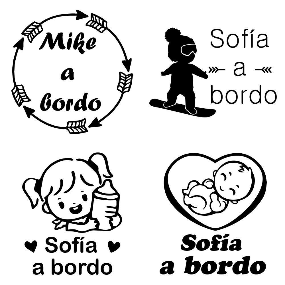 Home Decor Ideas - 1pc Vinyl baby a bordo colorful