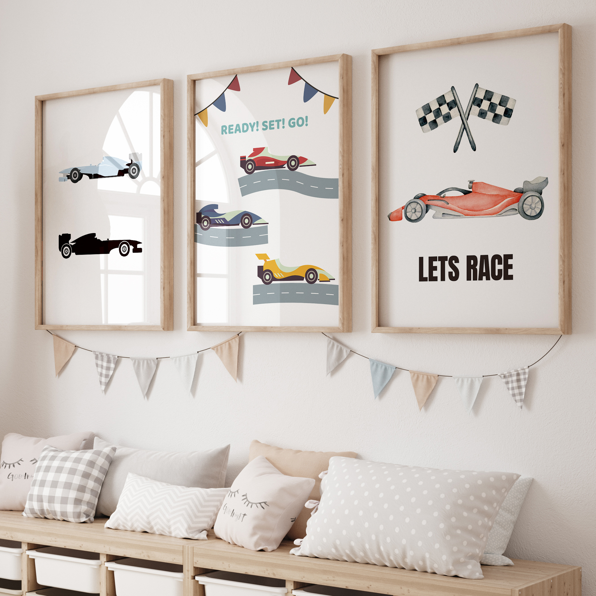 Home Decor Theme - Cartoon Racing Sports Theme Wall Art