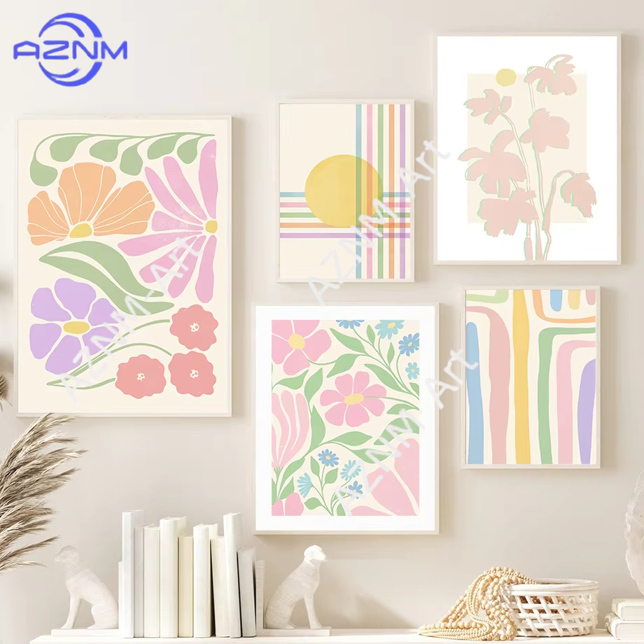 Home Decor Japandi - 1PC Fresh Flowers Sun Rainbow Silhouette