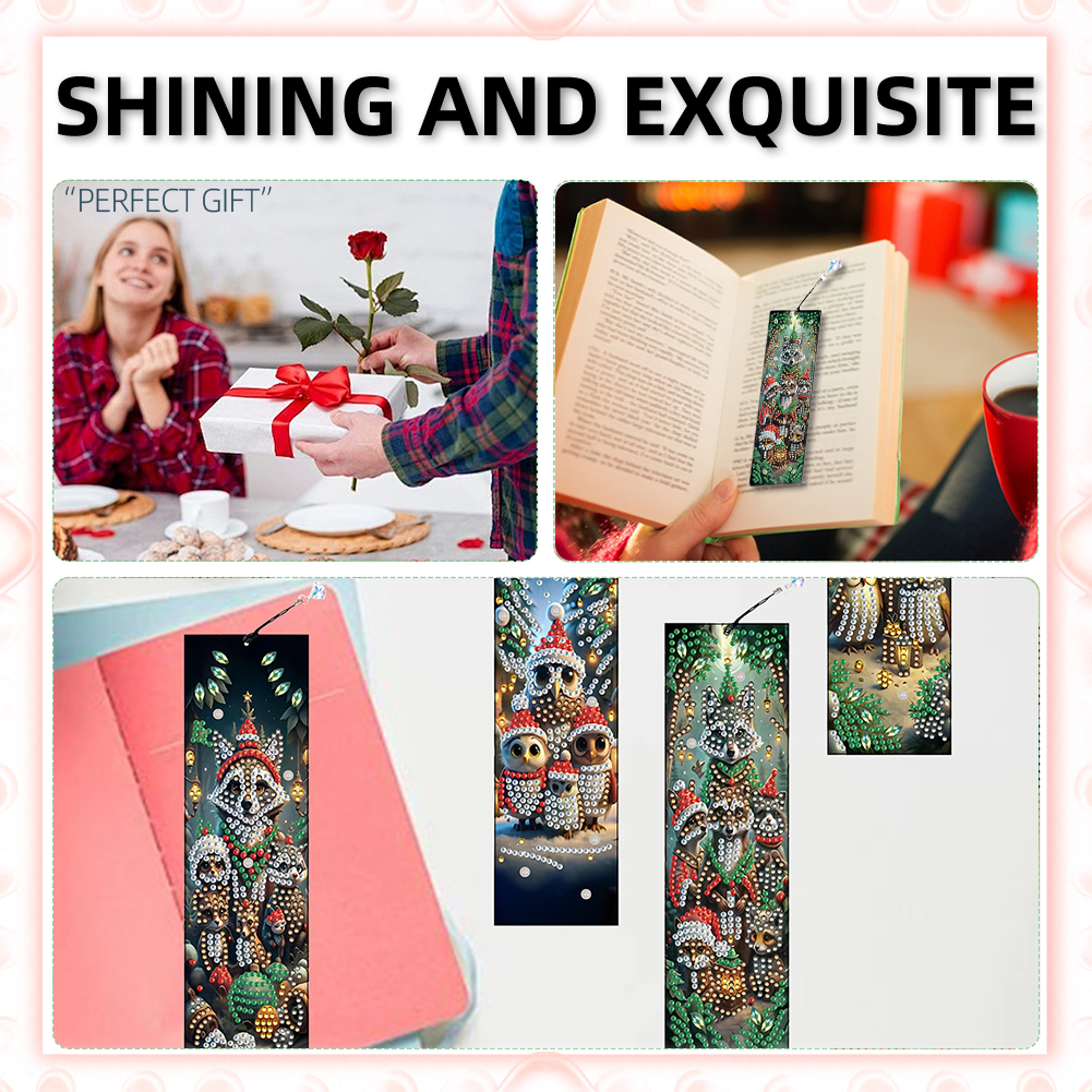 Home Decor Diy Ideas - 8Pcs Christmas DIY Diamond Painting Bookmark