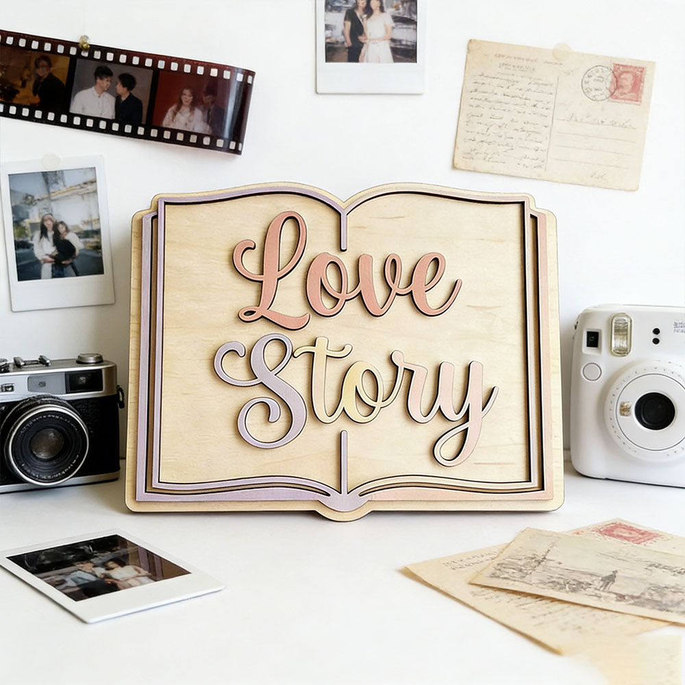 Home Decor Theme - Love Story Book Themed 3D Wooden