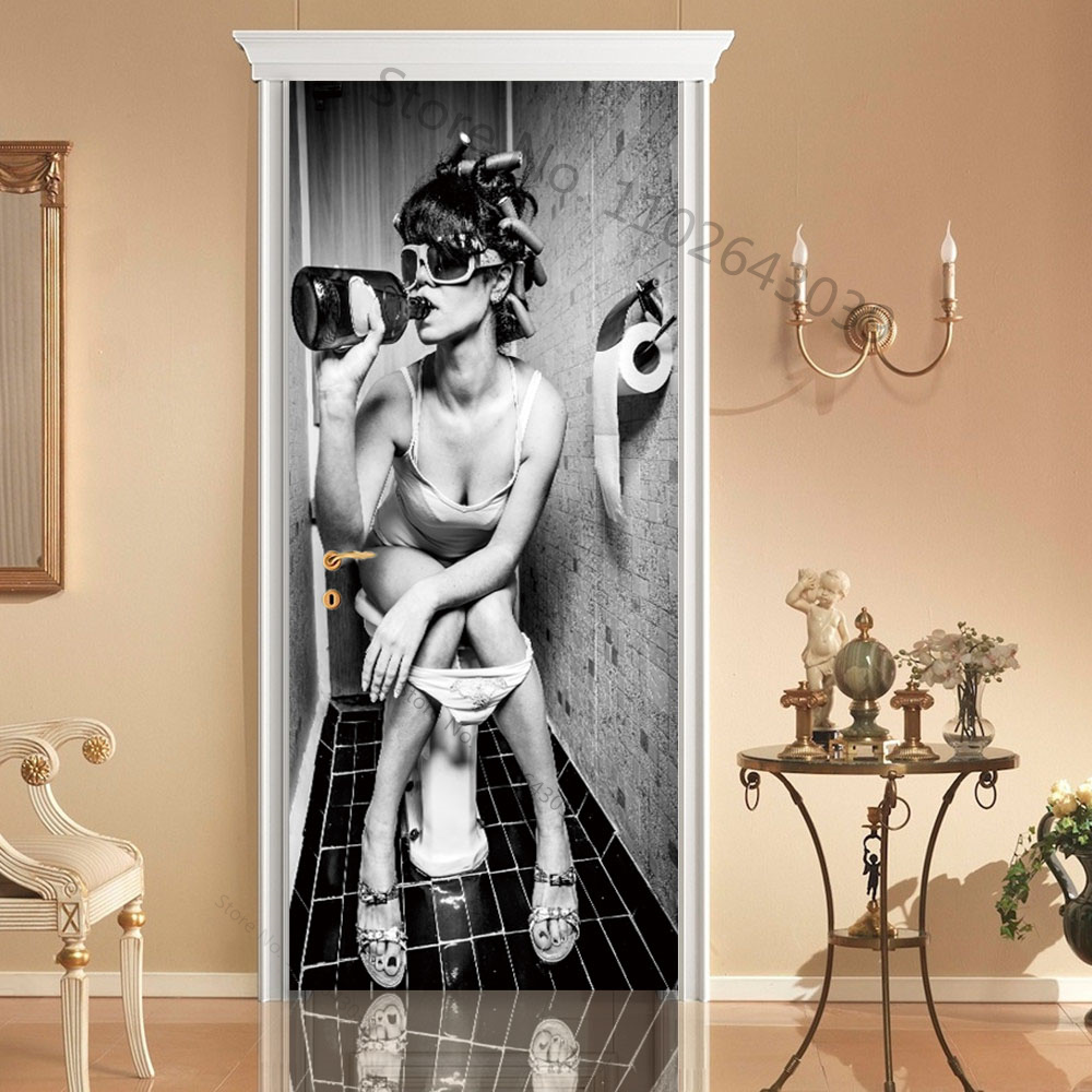 Toilet Girls Drink Smoke Door  - Home Decor On Sale avaliação e preço
