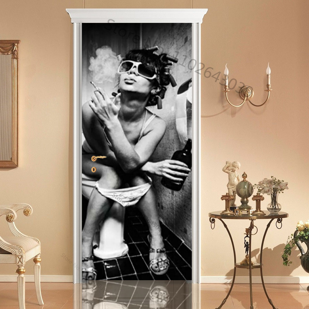 Toilet Girls Drink Smoke Door  - Home Decor On Sale avaliação e preço