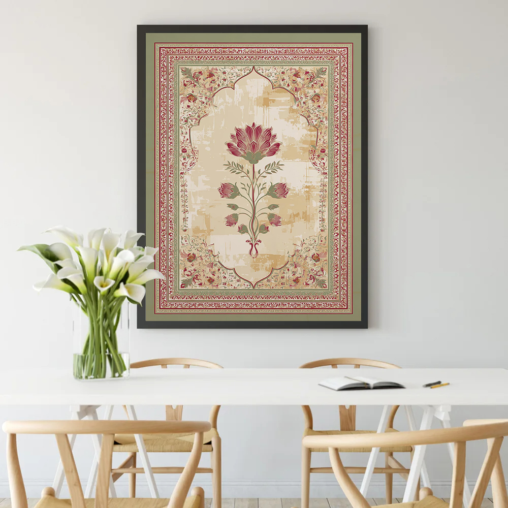 Mughal Floral Arch Canvas Prin - Home Decor Jaipur avaliação e preço