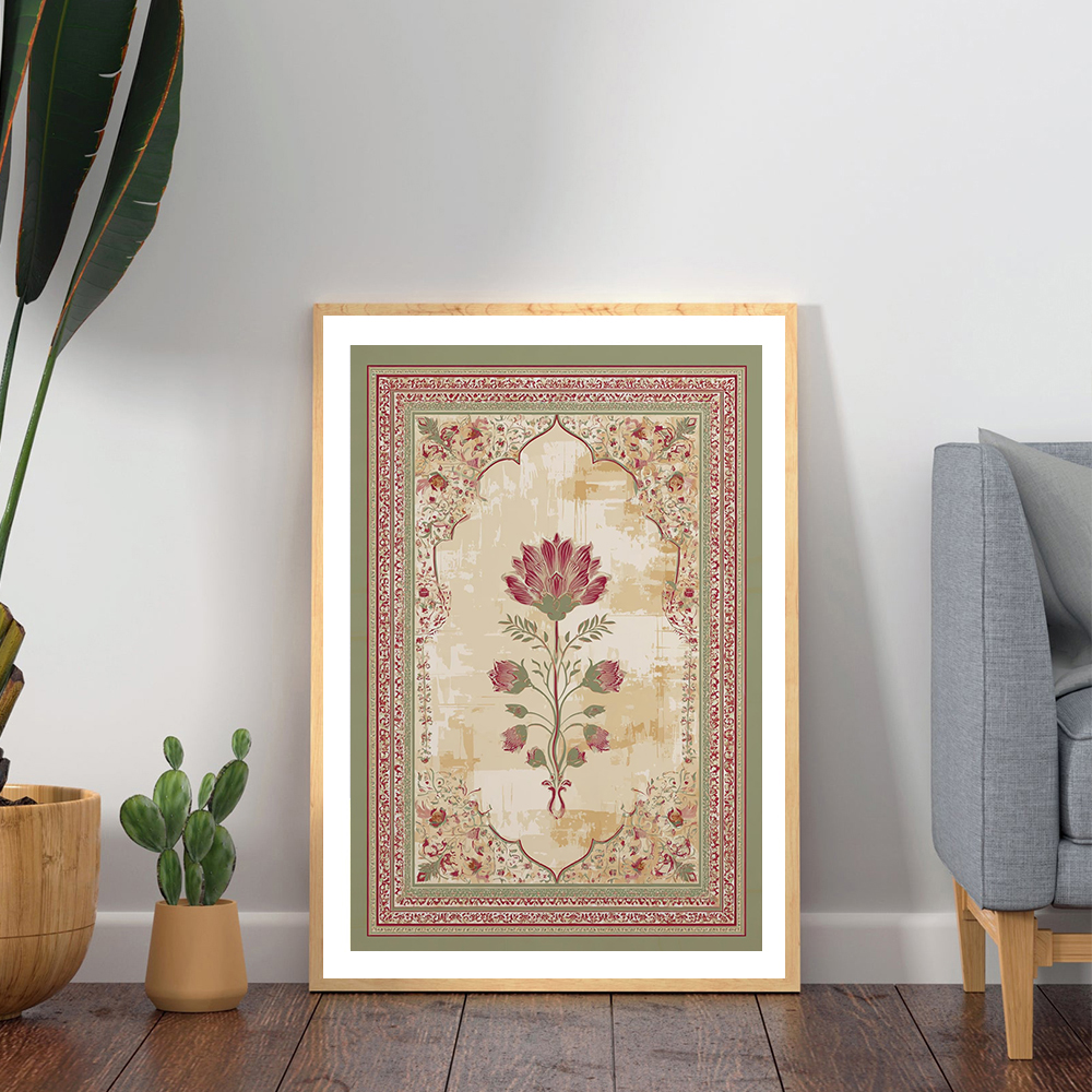 Mughal Floral Arch Canvas Prin - Home Decor Jaipur avaliação e preço