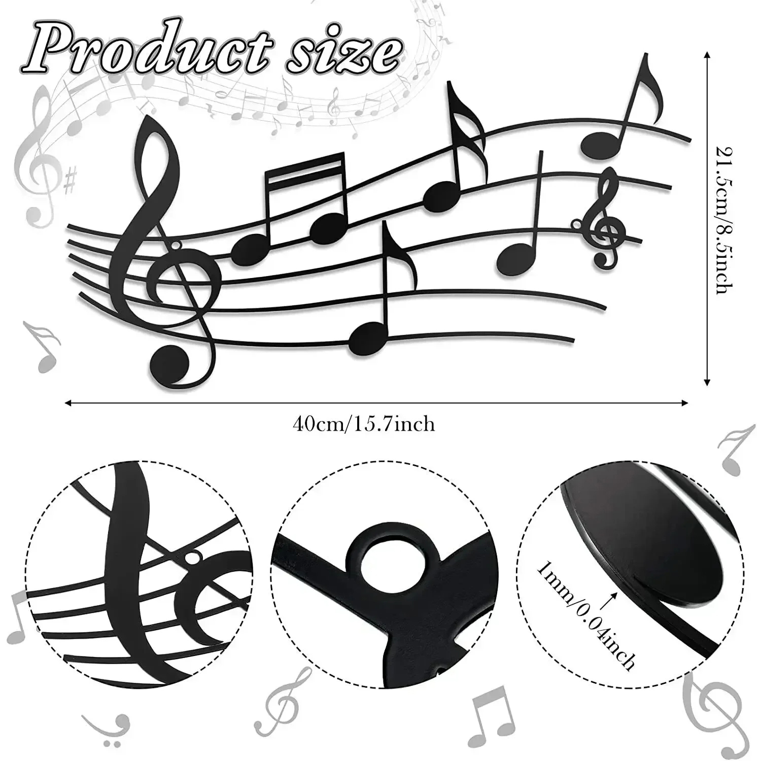 Music Note Wall Decor Metal Mu - Home Decor Theme avaliação e preço