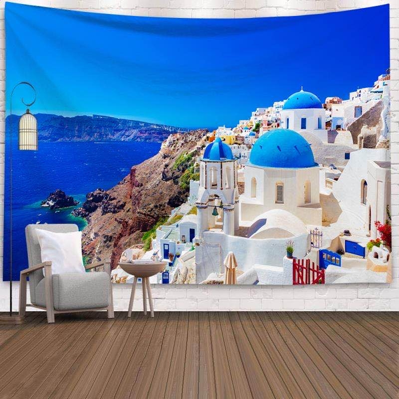 Santorini Greece Scenery Tapes - Aesthetic Tapestry avaliação e preço