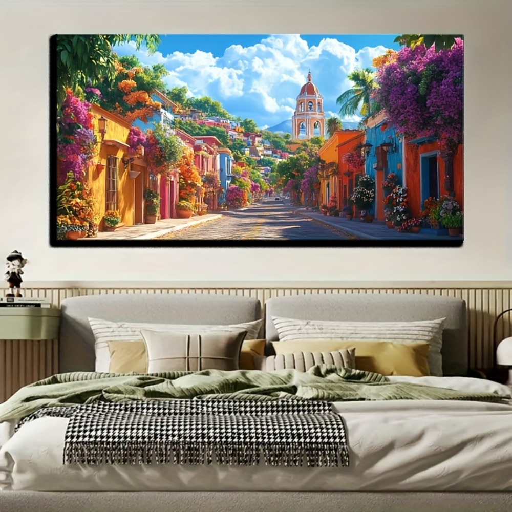Mexican rural street Colorful  - Home Decor Frames avaliação e preço