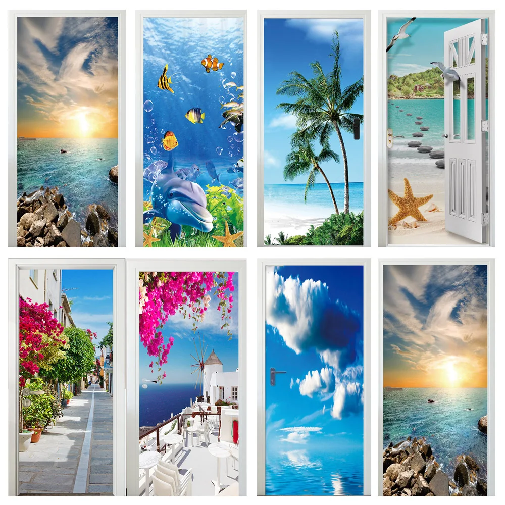 3D Sea View Beach Sea Gate sti - Home Decor On Sale avaliação e preço