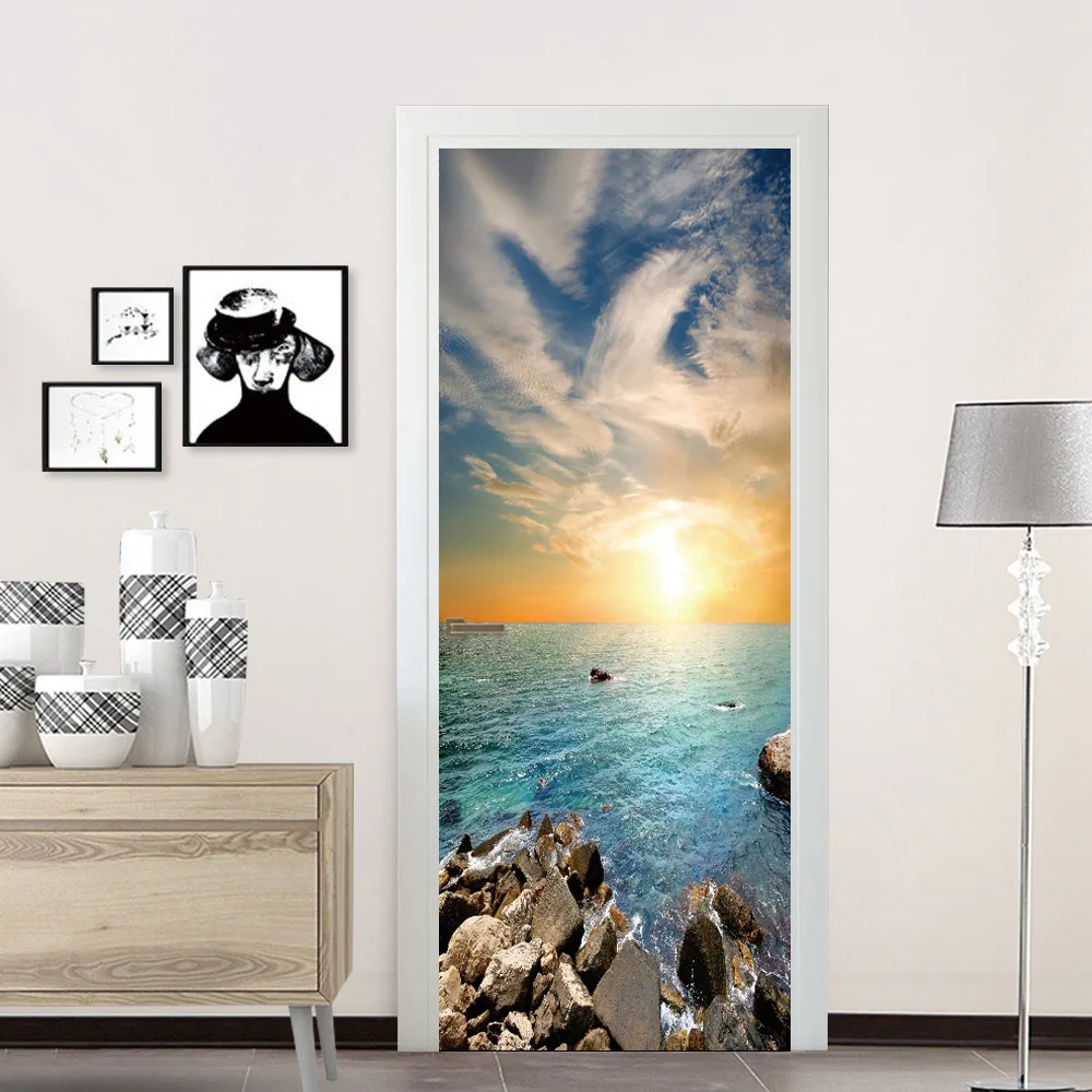 3D Sea View Beach Sea Gate sti - Home Decor On Sale avaliação e preço