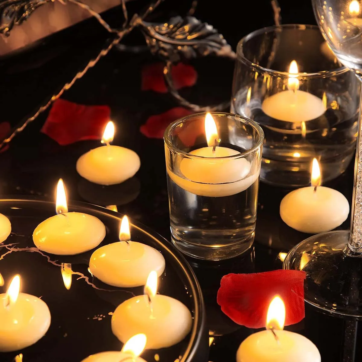 20pcs Ivory Floating Candles,  - Home Decor Vase avaliação e preço