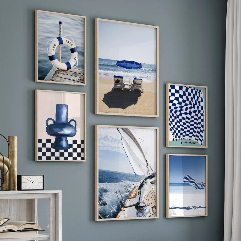 Blue Sea Sunshine Beach White  - Home Decor Vase avaliação e preço