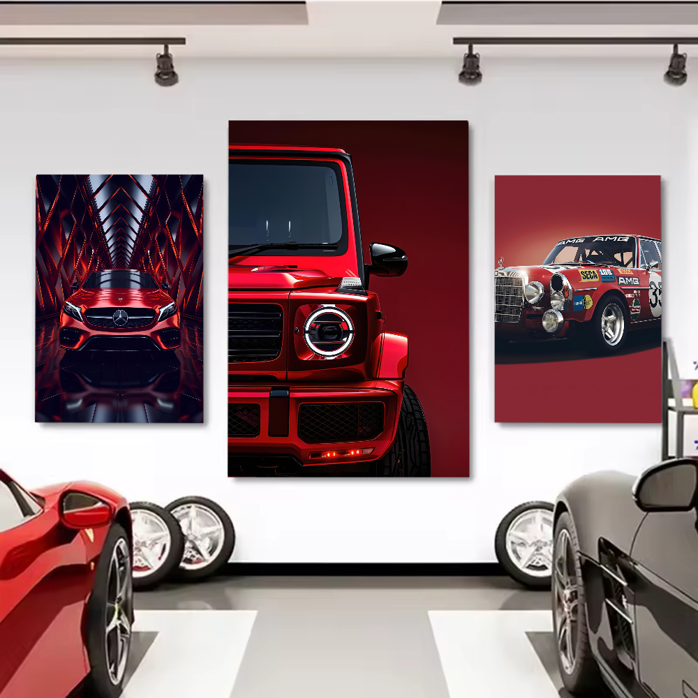Red M-Mercedes B-Benz Poster M - Home Decor Living Room Ideas avaliação e preço