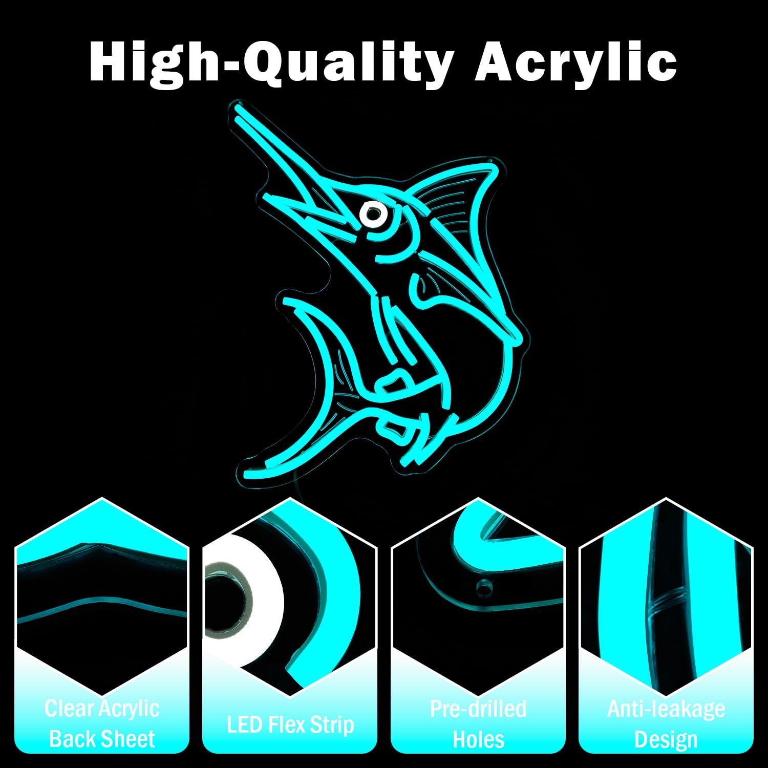 Marlin Fish Neon Sign Deep Sea - Home Decor Theme avaliação e preço