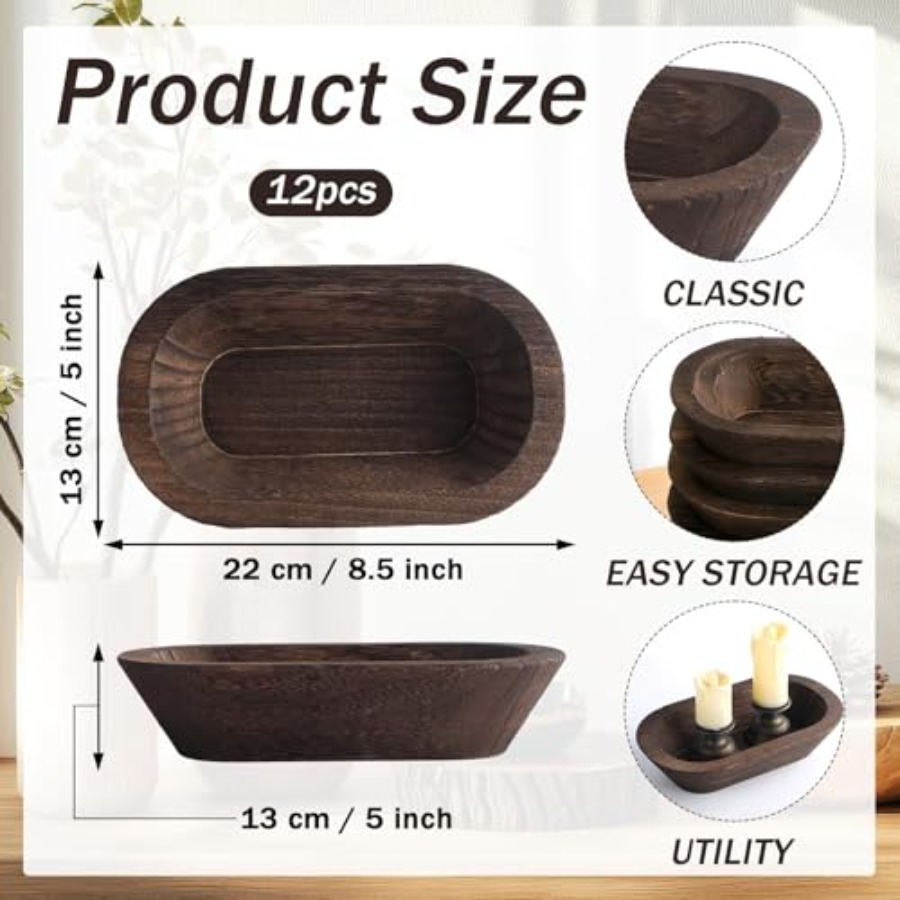 12 Pack Dough Rustic Wooden Bo - Home Decor Vintage avaliação e preço