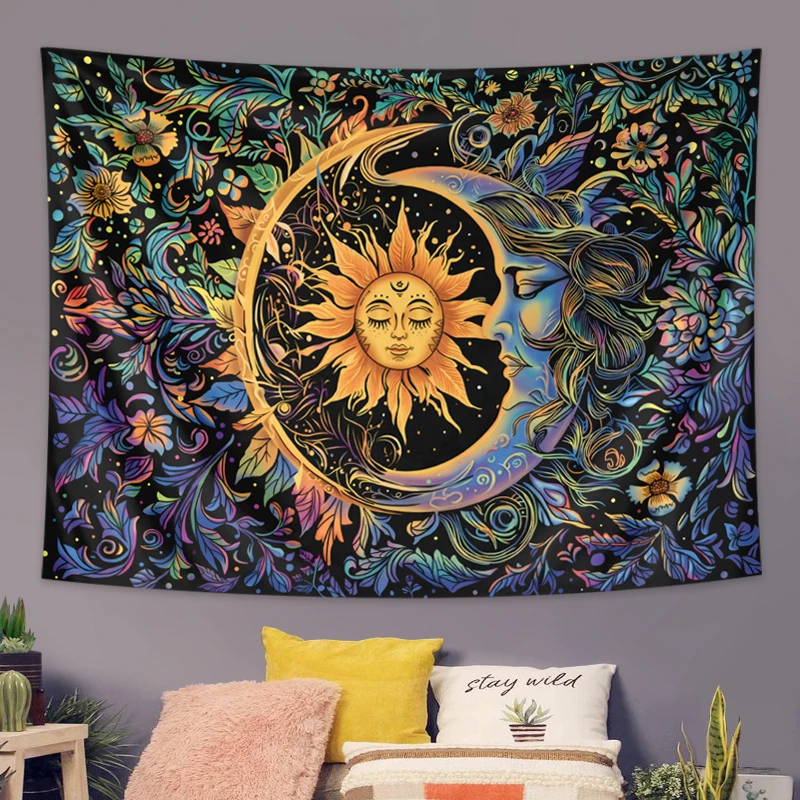 Sun and Moon Tapestry, Mystic  - Aesthetic Tapestry avaliação e preço