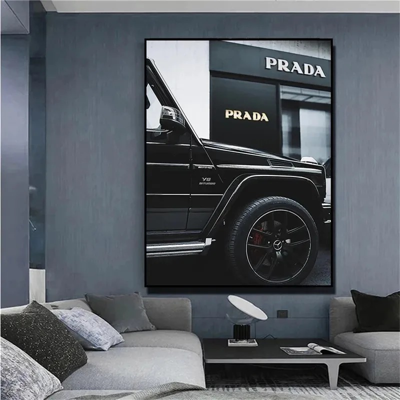 Modern Black Car Nordic Street - Home Decor Japandi avaliação e preço