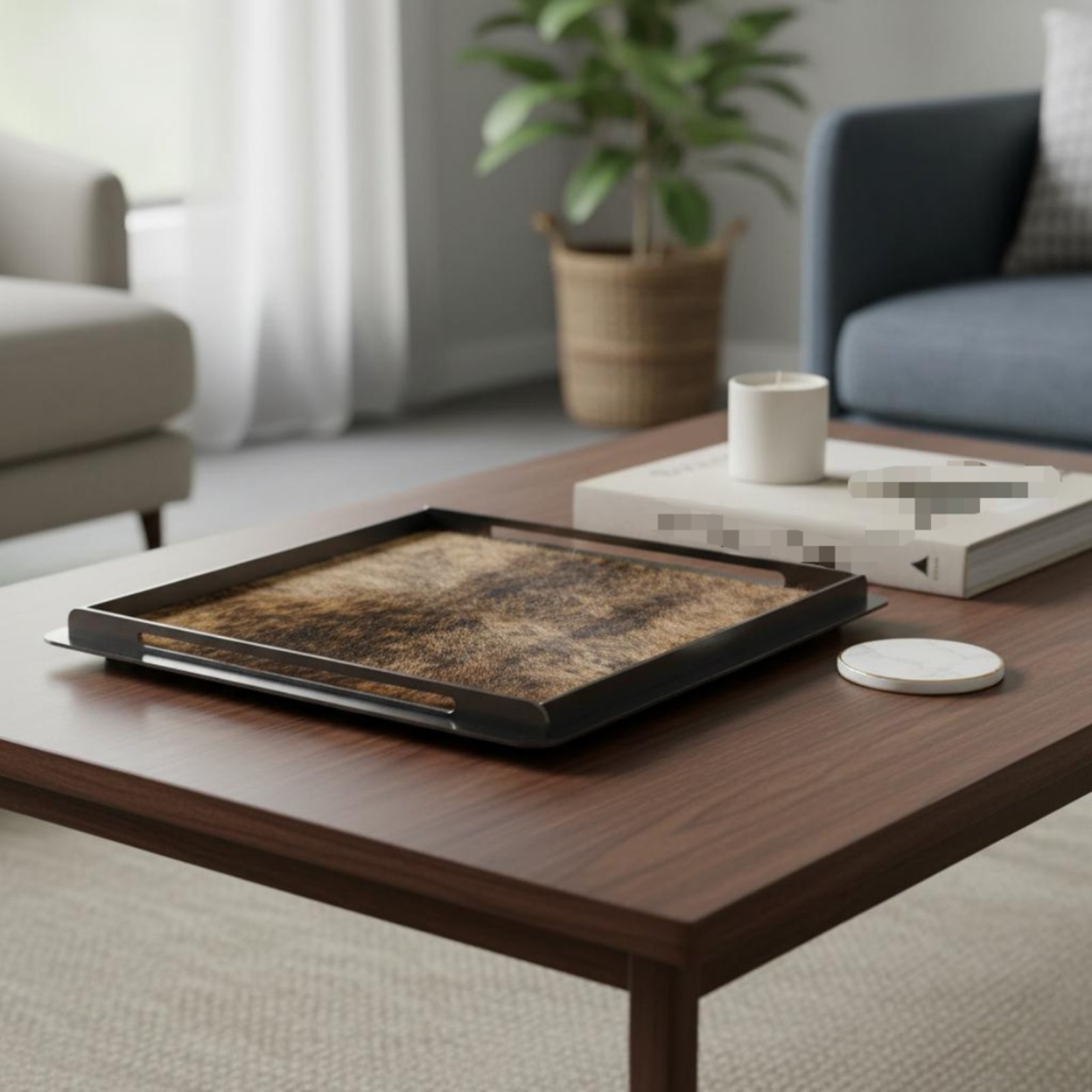 Horsehair Decorative Tray Crea - Home Decor Frames avaliação e preço