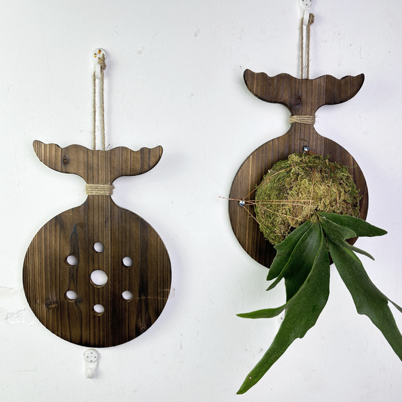 New Wooden Staghorn Fern Wall  - Woven Wall Basket avaliação e preço