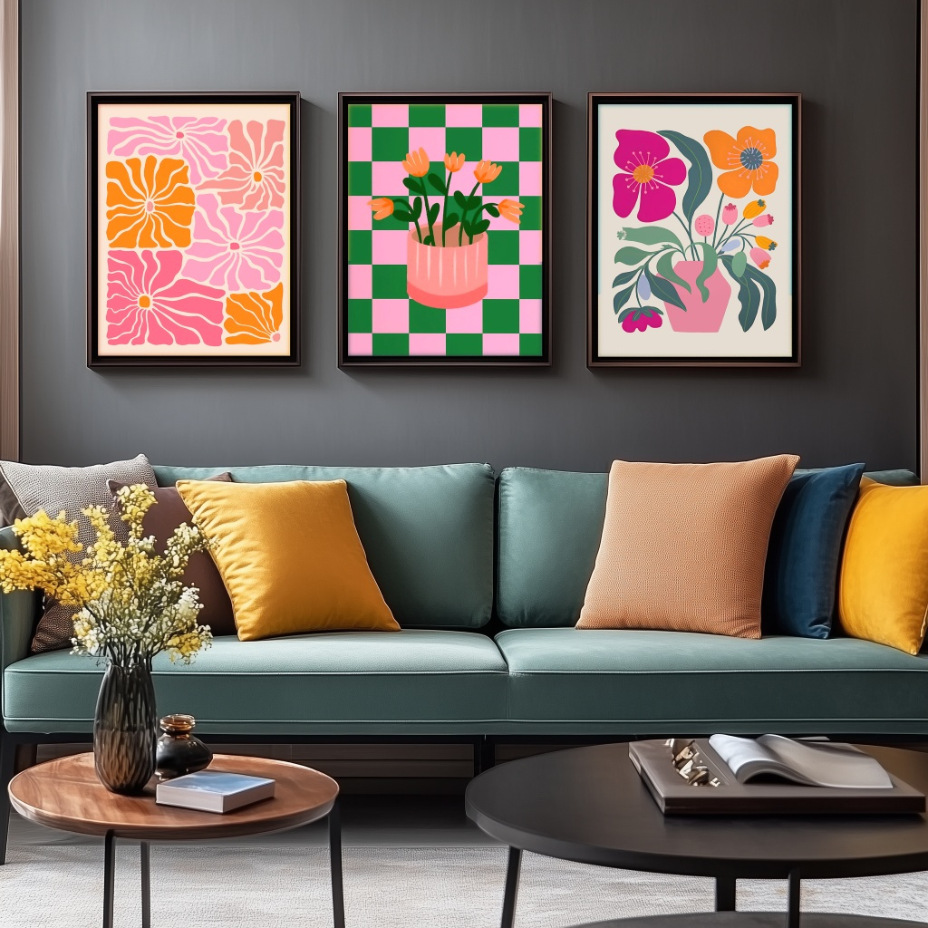 Vibrant Flowers and Vases Canv - Home Decor Vase avaliação e preço