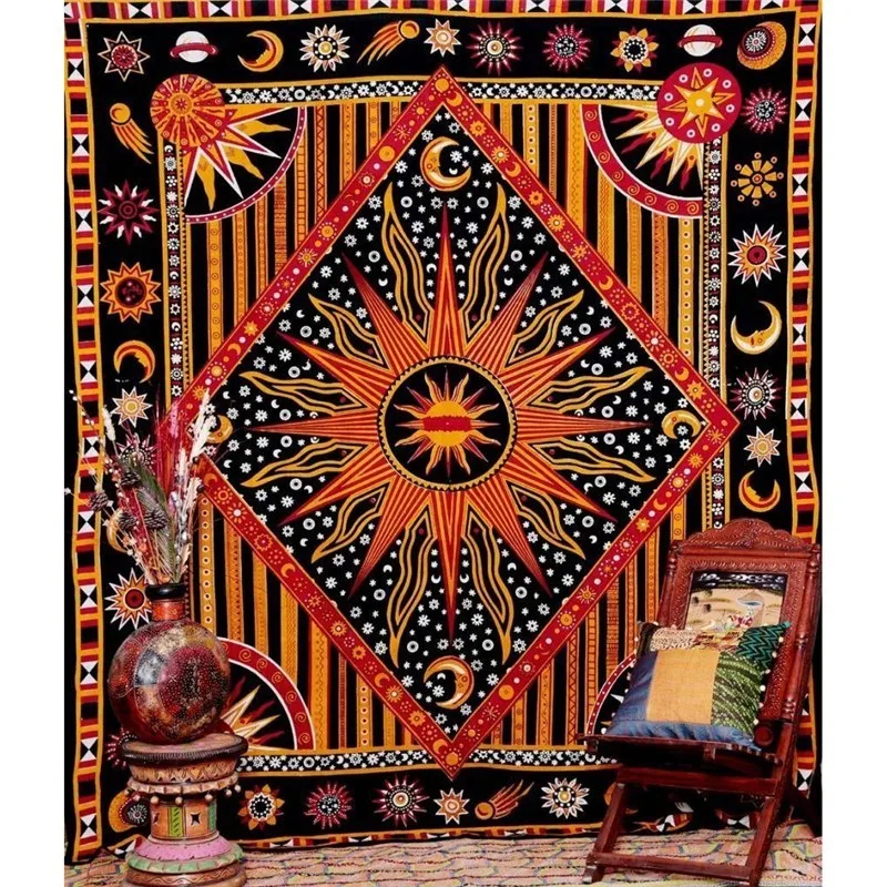 Indian Tarot Divination Mandal - Aesthetic Tapestry avaliação e preço