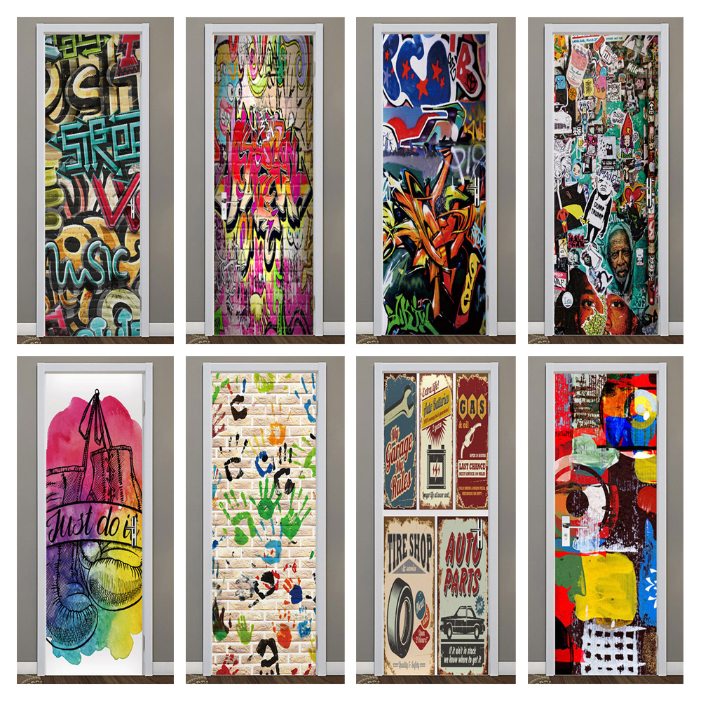 3D PVC door stickers Self-adhe - Home Decor On Sale avaliação e preço