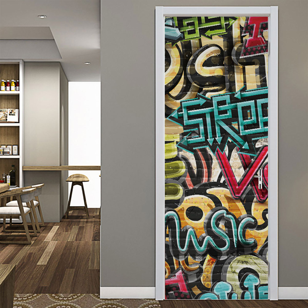 3D PVC door stickers Self-adhe - Home Decor On Sale avaliação e preço