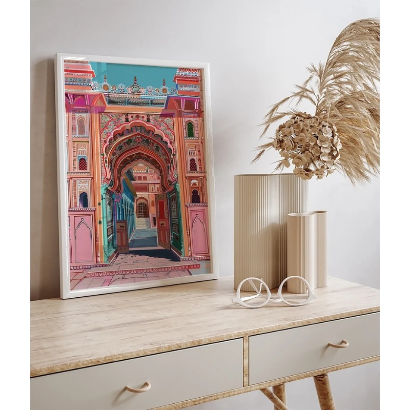 Watercolor Jaipur Indian Palac - Home Decor Jaipur avaliação e preço