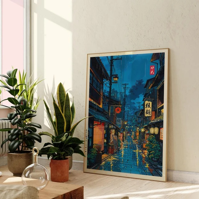 Japanese Tokyo Teahouse Cartoo - Home Decor Japandi avaliação e preço