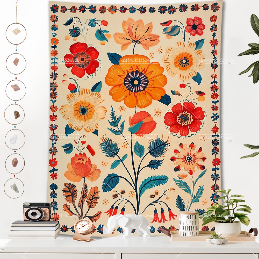 Boho Vintage Mexican Flowers T - Aesthetic Tapestry avaliação e preço