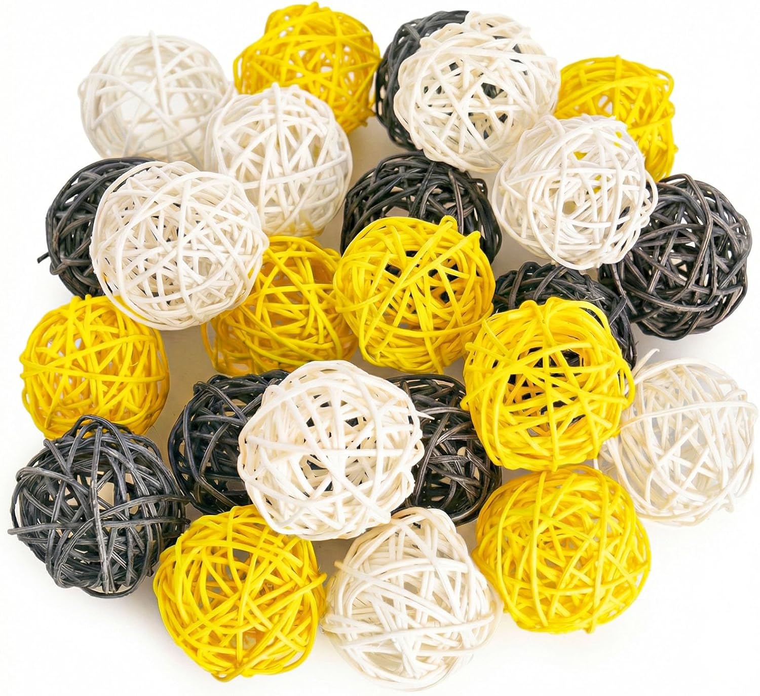 24Pcs Yellow Rattan Balls for  - Home Decor Vase avaliação e preço