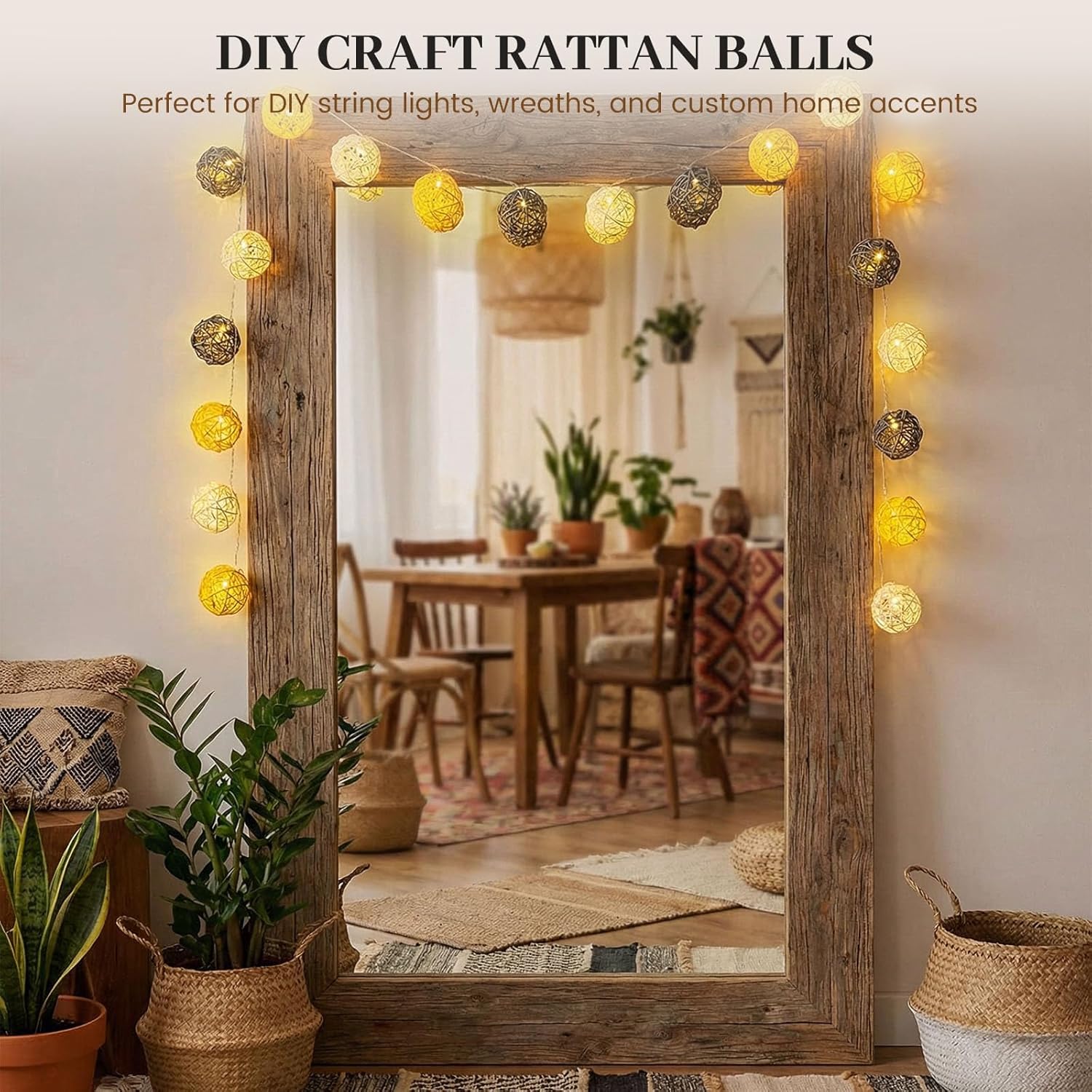 24Pcs Yellow Rattan Balls for  - Home Decor Vase avaliação e preço