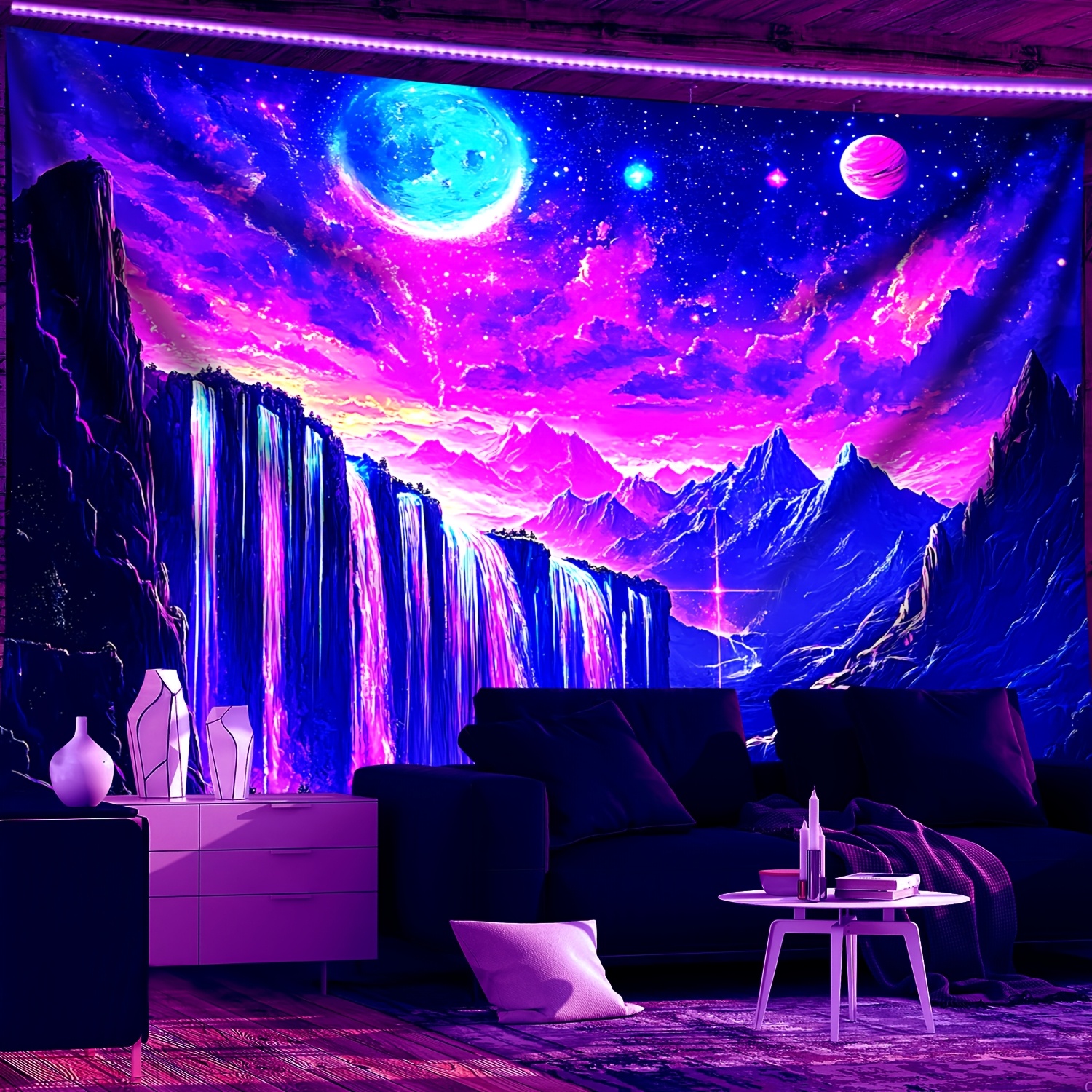 VIKAMA Black Light Galaxy Fore - Aesthetic Tapestry avaliação e preço