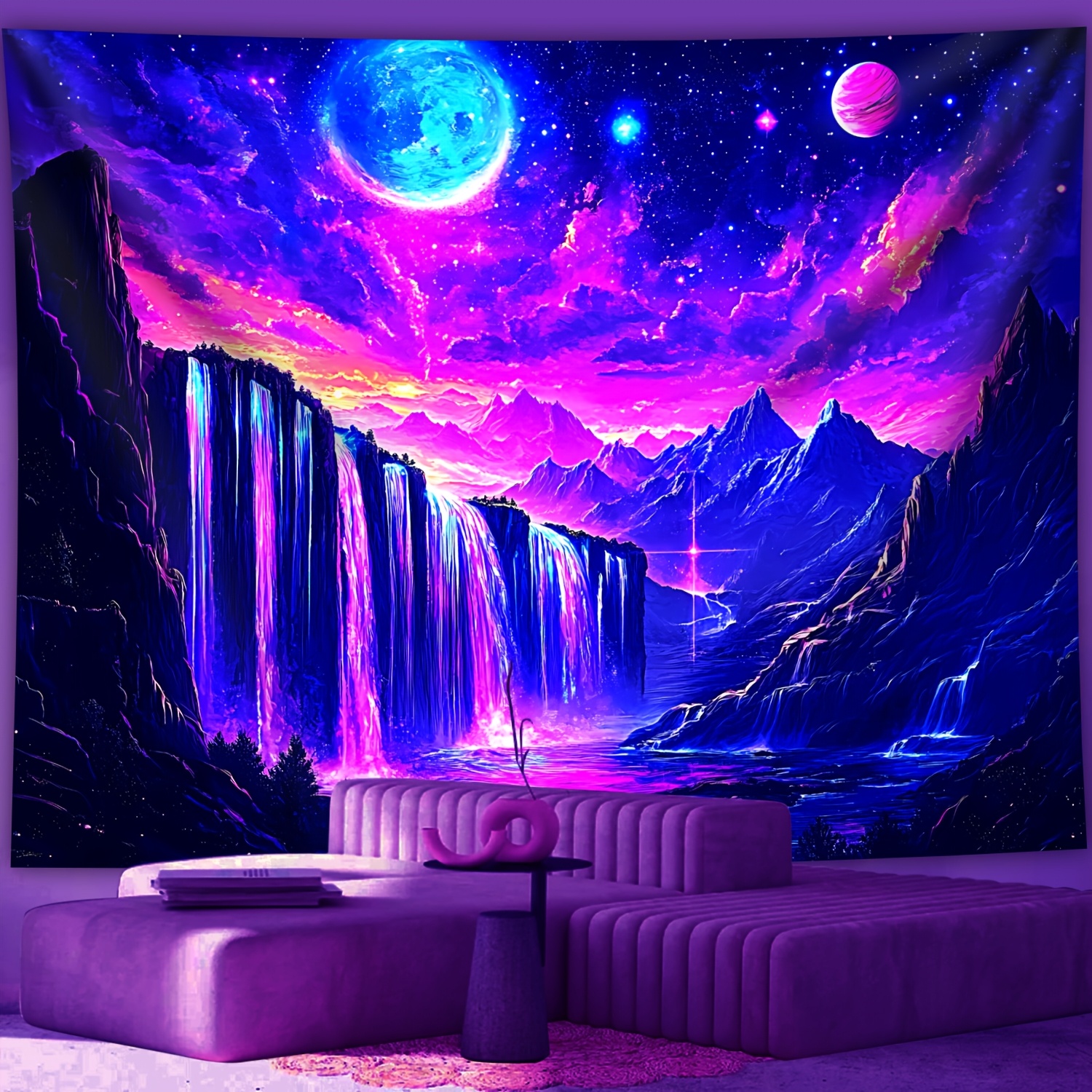 VIKAMA Black Light Galaxy Fore - Aesthetic Tapestry avaliação e preço