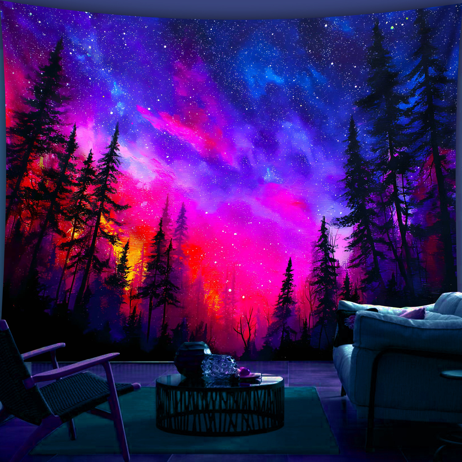 VIKAMA Black Light Galaxy Fore - Aesthetic Tapestry avaliação e preço