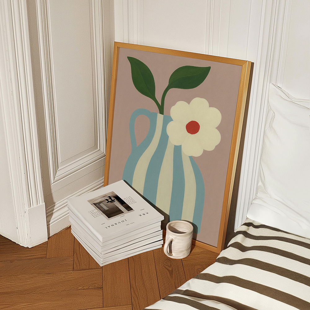 Botanical Blue Floral Art Prin - Home Decor Vase avaliação e preço