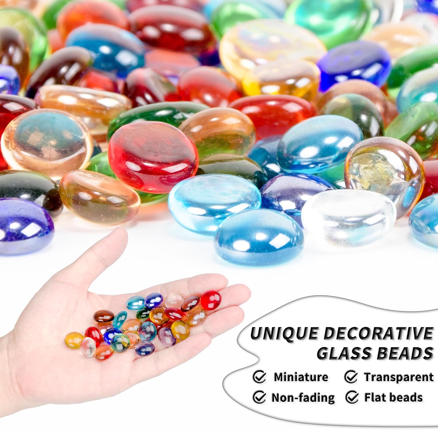 1LB Mixed Color Flat Glass Bea - Home Decor Vase avaliação e preço