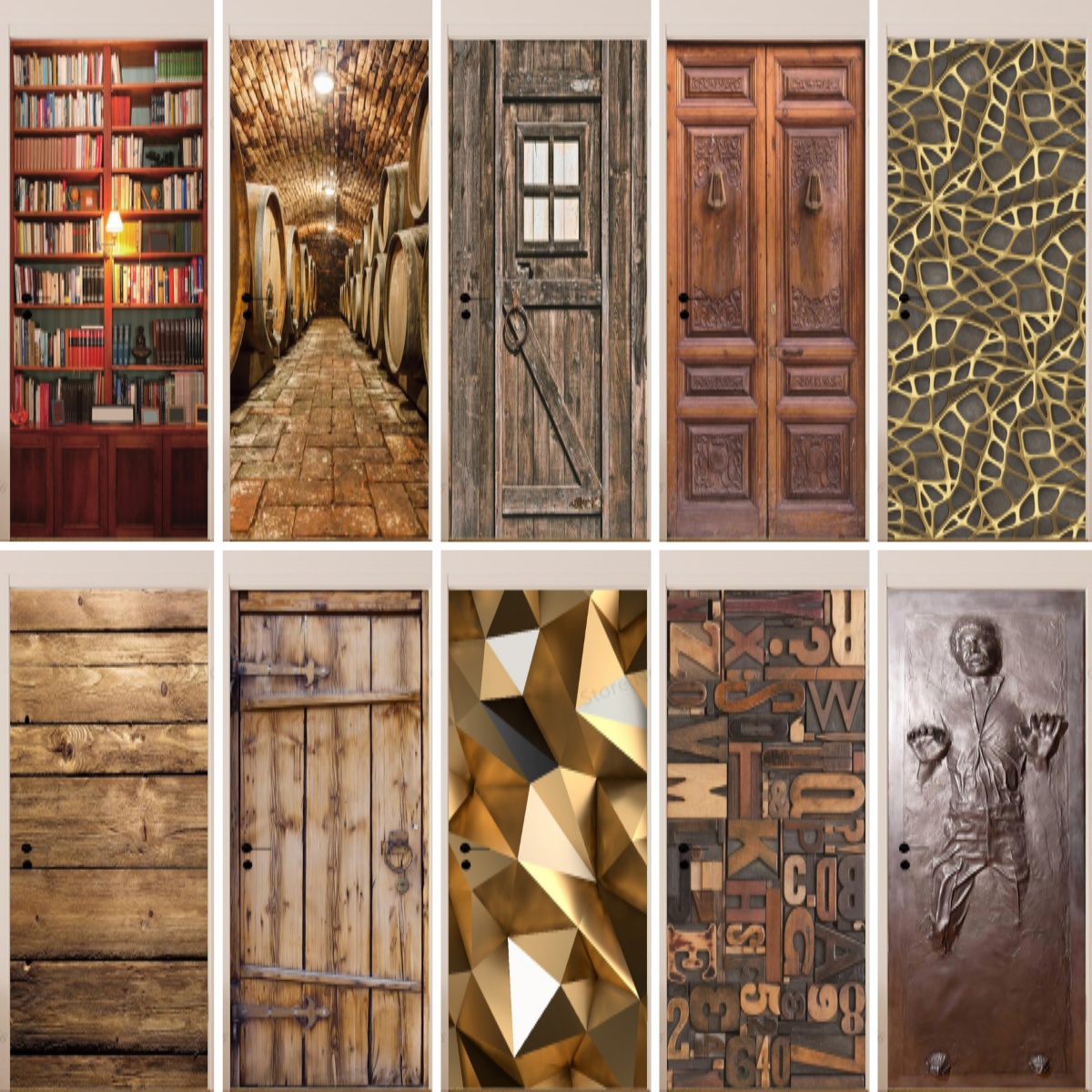Imitation Wood Door Sticker Re - Home Decor On Sale avaliação e preço