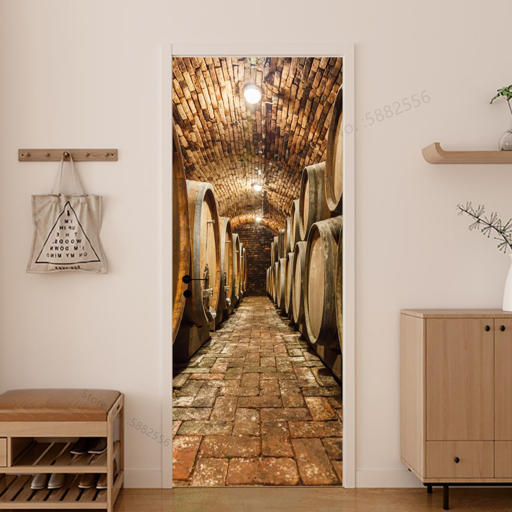 Imitation Wood Door Sticker Re - Home Decor On Sale avaliação e preço
