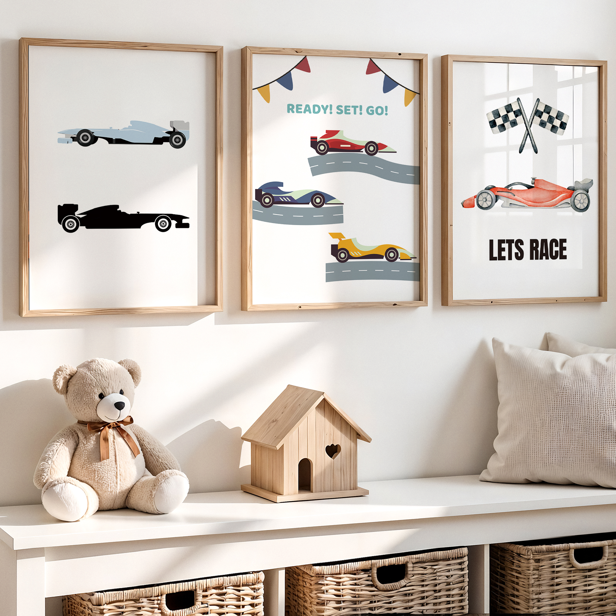 Cartoon Racing Sports Theme Wa - Home Decor Theme avaliação e preço