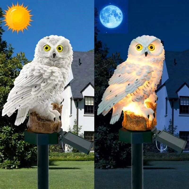 Solar Owl Statue Garden Light  - Home Decor Unique avaliação e preço