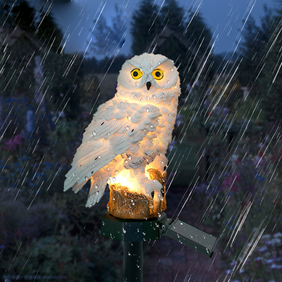 Solar Owl Statue Garden Light  - Home Decor Unique avaliação e preço
