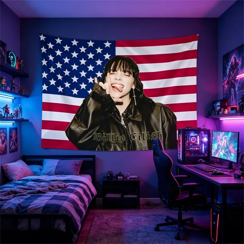 VIKAMA Billie Eilish Tapestry  - Aesthetic Tapestry avaliação e preço