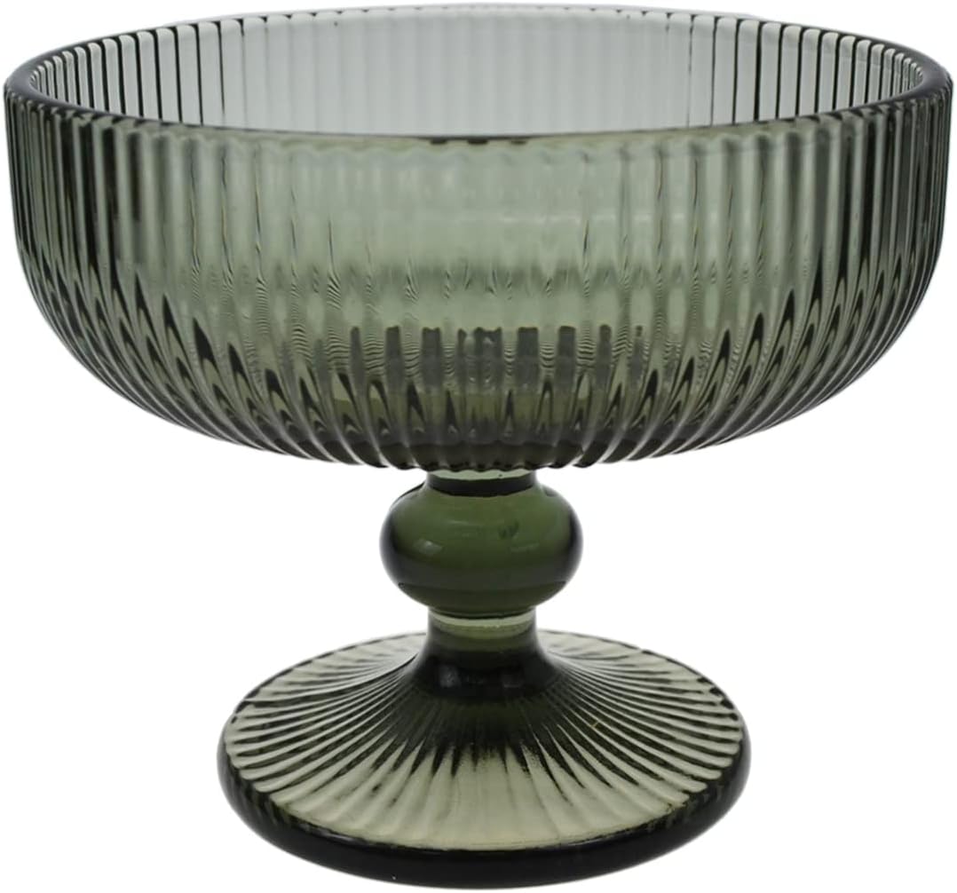 Vintage Ribbed Glass Dessert B - Home Decor Vintage avaliação e preço