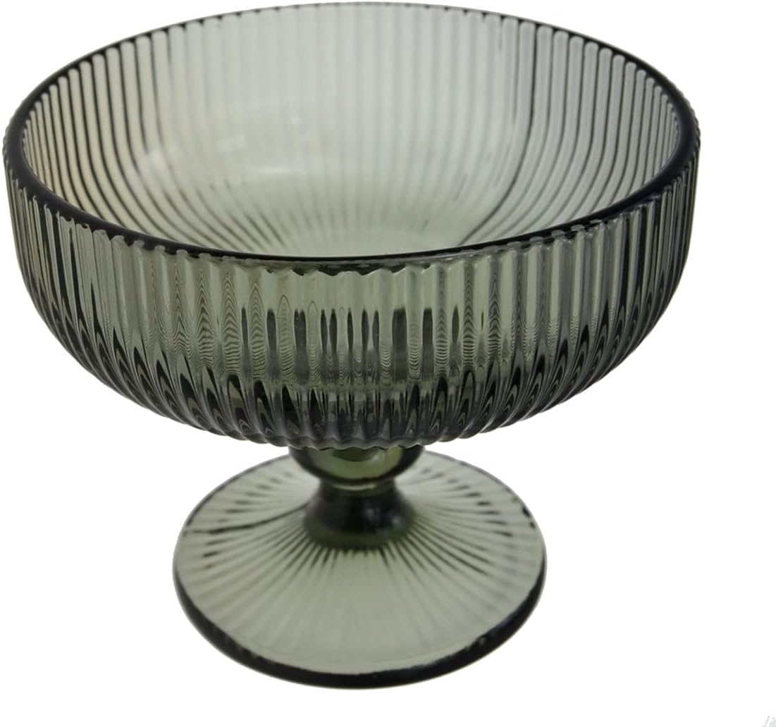 Vintage Ribbed Glass Dessert B - Home Decor Vintage avaliação e preço