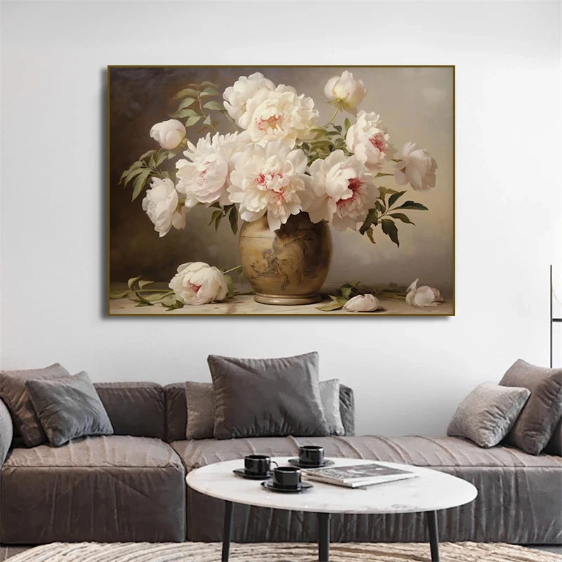 Vintage White Peony  RoseTulip - Home Decor Vase avaliação e preço