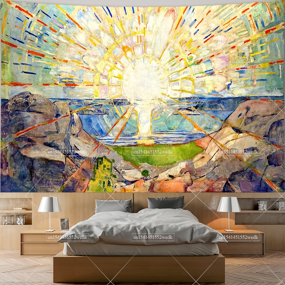 Edvard Munch The Sun Wall Hang - Aesthetic Tapestry avaliação e preço