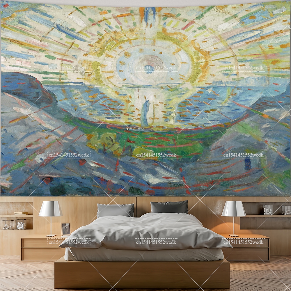 Edvard Munch The Sun Wall Hang - Aesthetic Tapestry avaliação e preço